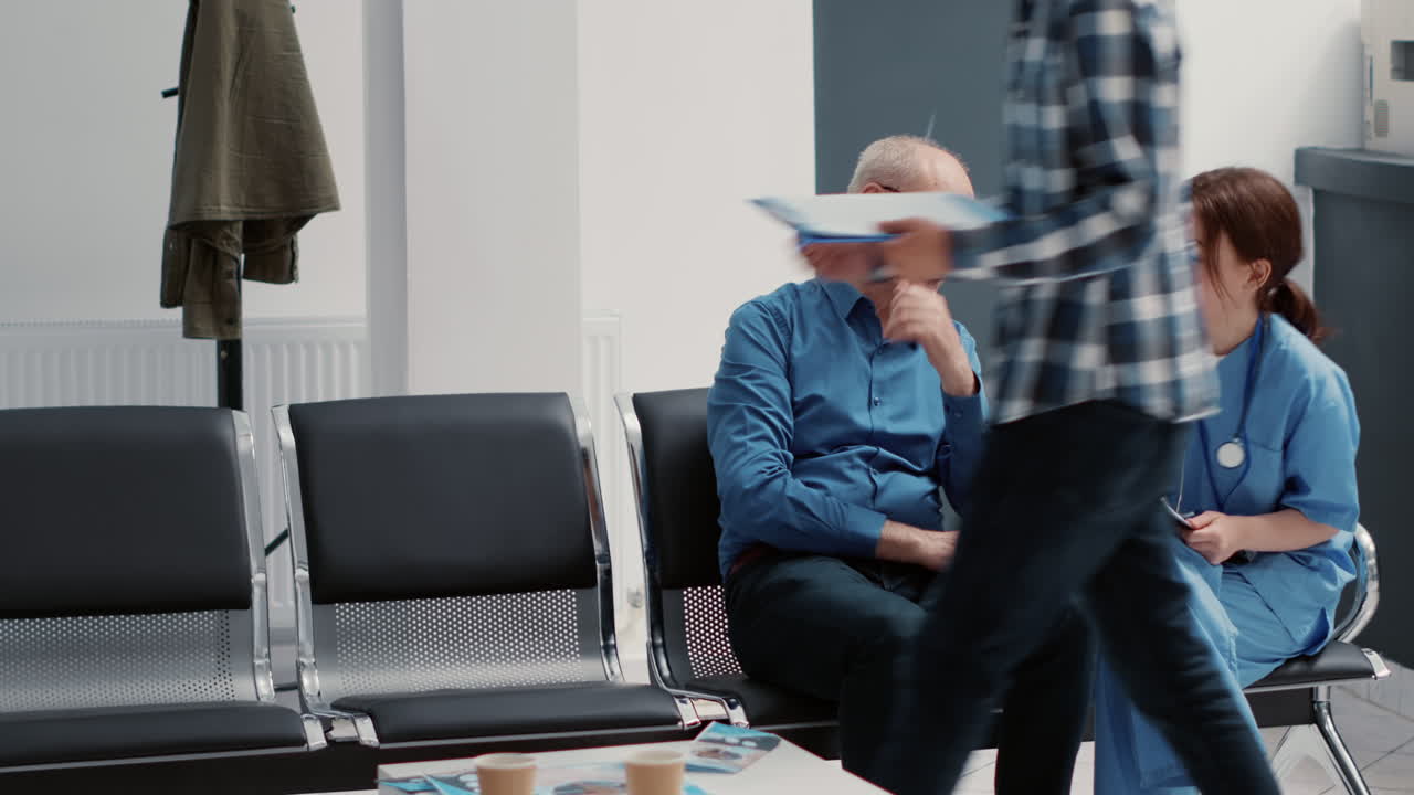 People in a hospital waiting room