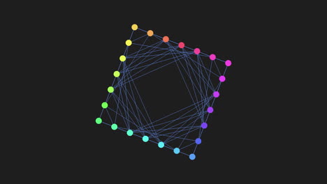 colorful connected lines form diamond shape