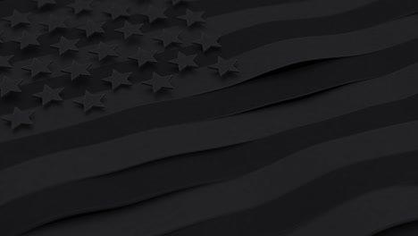 waving united states black flag with shallow depth of field. protests protest concept. poster to raise awareness about racial inequality. 4k uhd loop animation.