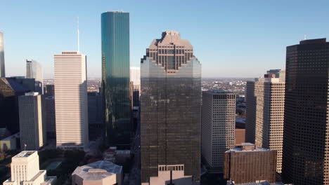 houston texas usa, aerial view of downtown skyline, skyscrapers and towers in financial district