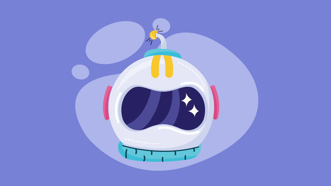 el casco de astronauta de dibujos animados