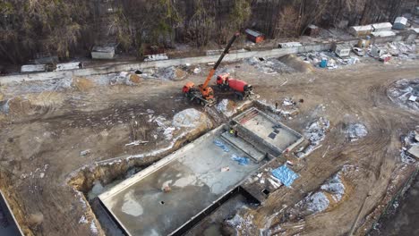 construction of a large city swimming pool