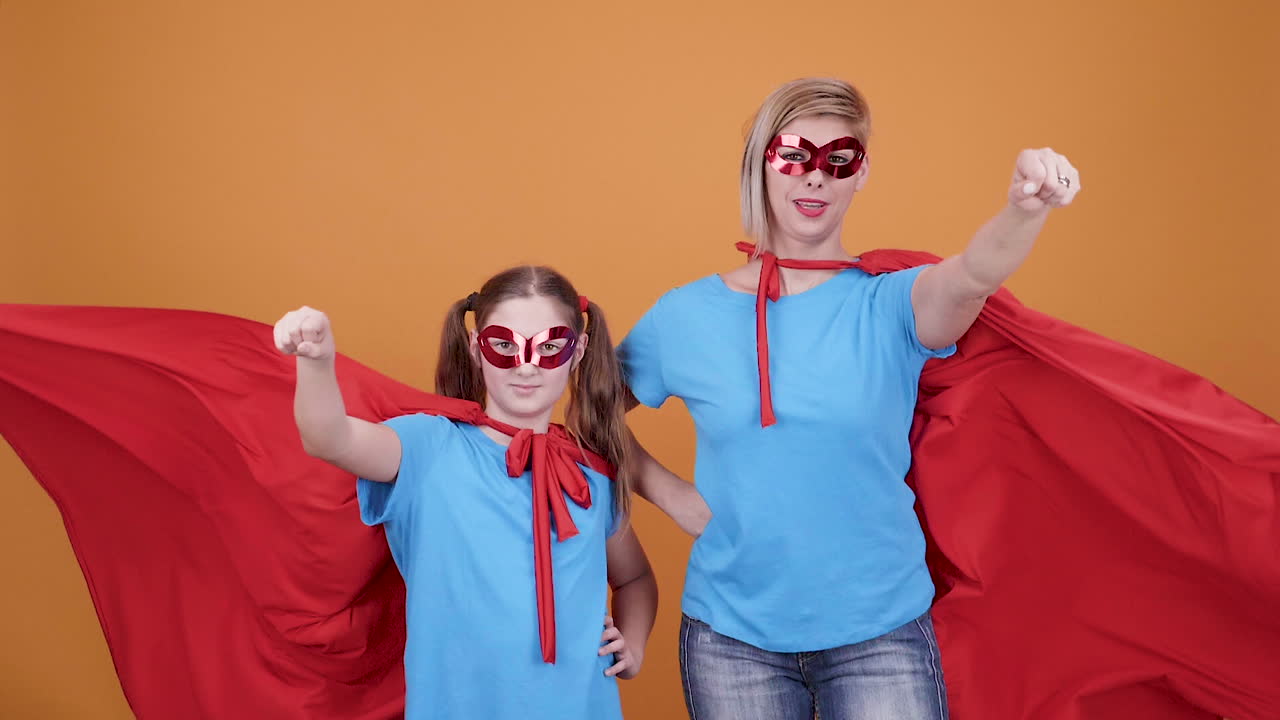 Superhero Mother and Daughter Duo