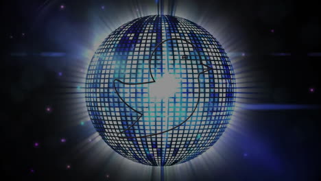 Animation-of-neon-bird-over-disco-ball