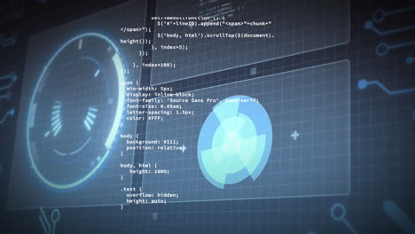 Animation of interface with round scanner, data processing and microprocessor connections