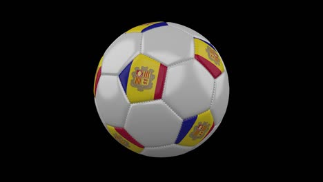 soccer ball with flag andorra, alpha loop