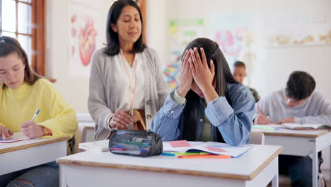 High-school,-frustrated-and-teacher-help-girl