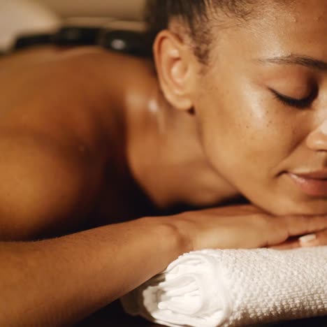 beautiful black woman at spa
