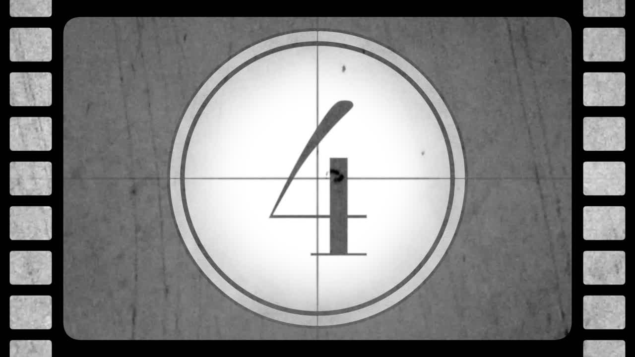 fondo abstracto de cuenta regresiva de película retro en movimiento en estilo 1 de los años 8090