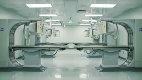 a modern medical imaging room featuring advanced equipment for diagnostic procedures and patient care