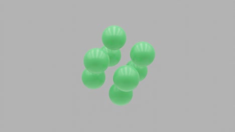 green balls moving on a white background. abstract seamless loop 3d rendered motion graphic objects