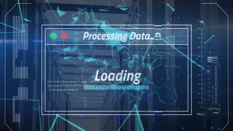 Animación-De-Procesamiento-De-Datos-Y-Barra-De-Carga-Con-Formas-Sobre-La-Sala-De-Servidores