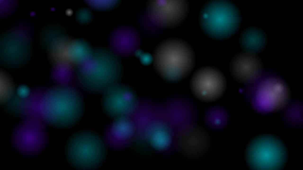 Abstract Background with Floating Teal and Purple Bokeh Lights