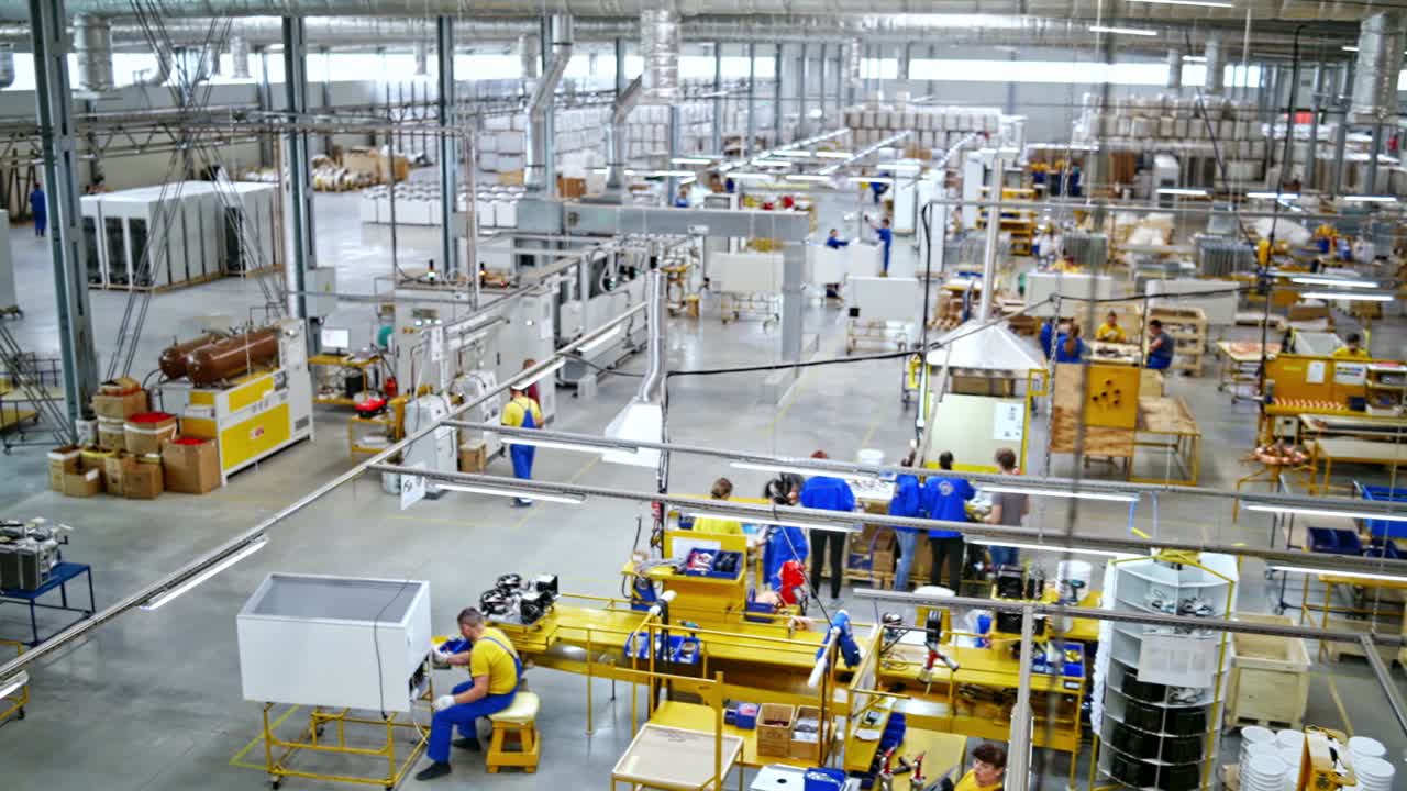 Interior of modern industrial zone. View of innovative contemporary smart industry