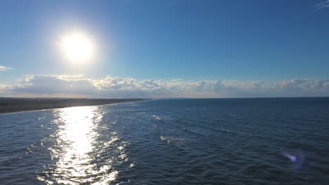 beautiful blue sea and cloudy sky, background or pattern