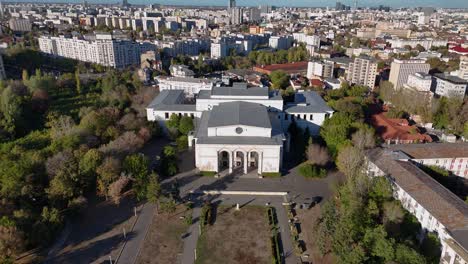 bird's-eye view over the national opera of bucharest, romania