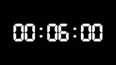 one minute counter of glowing led electronic white digits