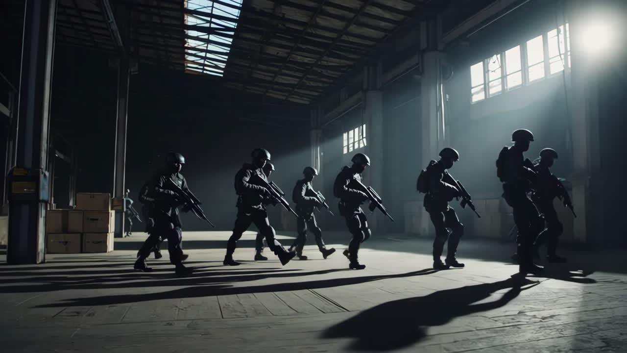 Military Operation in a Warehouse
