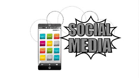 social media marketing with smartphone