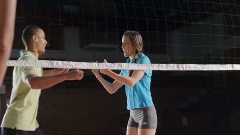 volleyball players playing volleyball in the court 4k