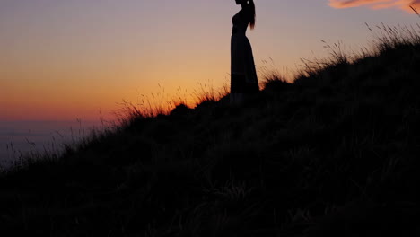 silhouette of a woman at sunset