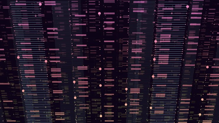 Bevægelige tilfældige tal og linjer i matrix