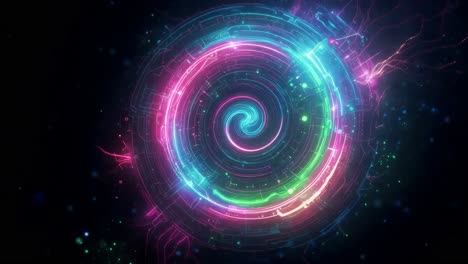 abstract glowing spiral tunnel