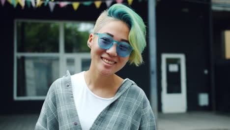 smiling woman waving