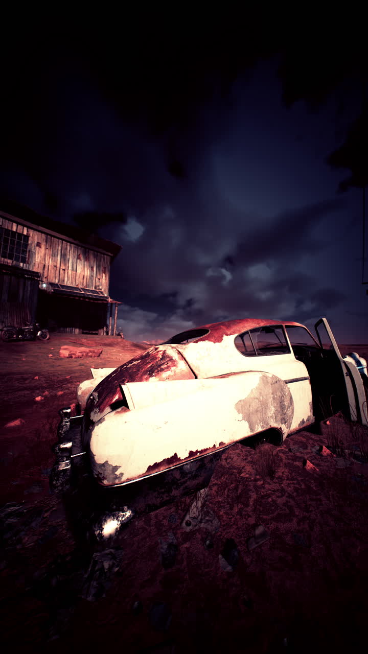 coche abandonado en la tierra