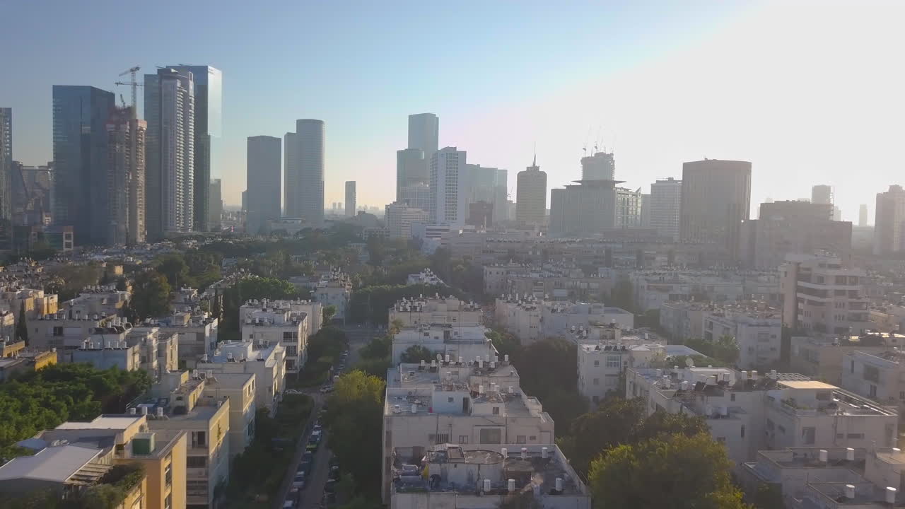 Luftfoto af det nordlige Tel Aviv, Israel under solnedgang - Høje bygninger 09