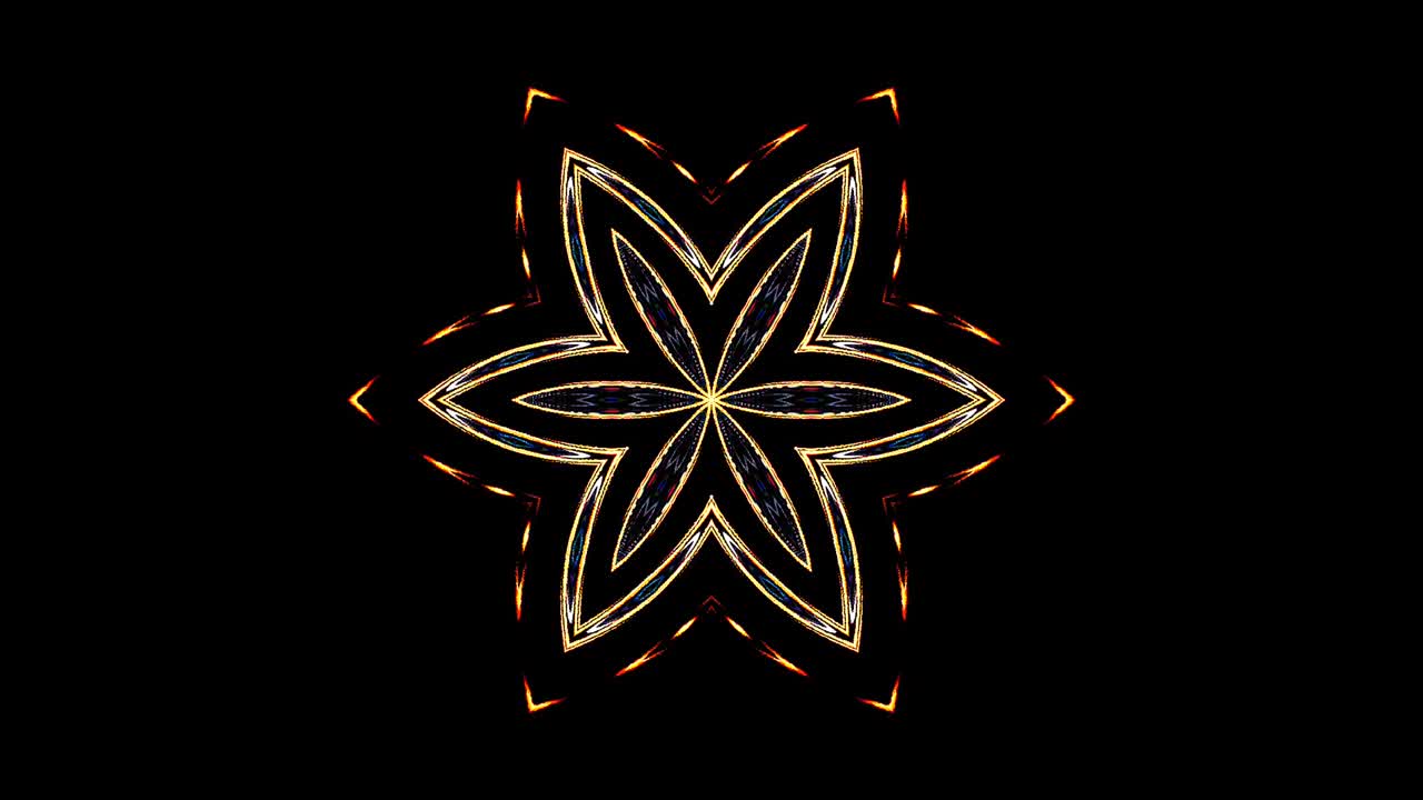 forma de círculo de puntos movimiento de onda, colorido, sobre fondo negro