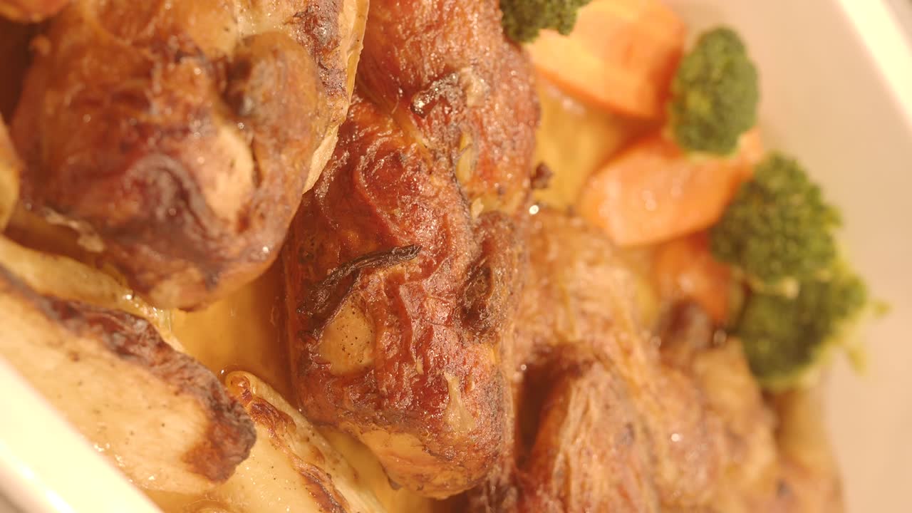 pollo asado con verduras