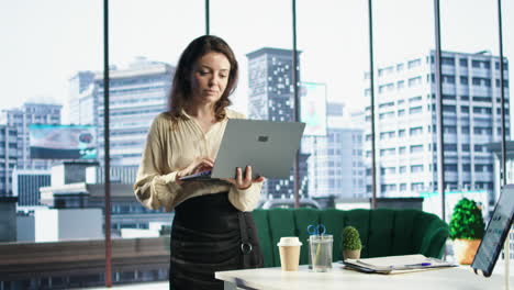 ambitious woman director oversees a strategic review of the enterprise activity