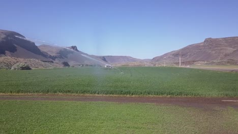 Food-production-agriculture-crop-irrigated-in-coulee,-Washington-state