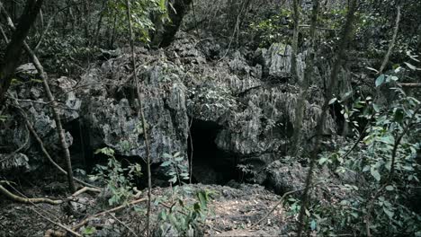 fotografía estática de una pequeña cueva en la isla de cat ba en vietnam