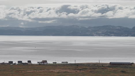 a small rural town of vadso on the shores of the fjord