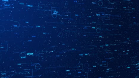 animation algorithm forming matrix across deep blue space for representing flow of data code