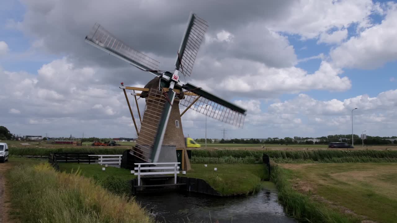 Picturesque windmill landscape.