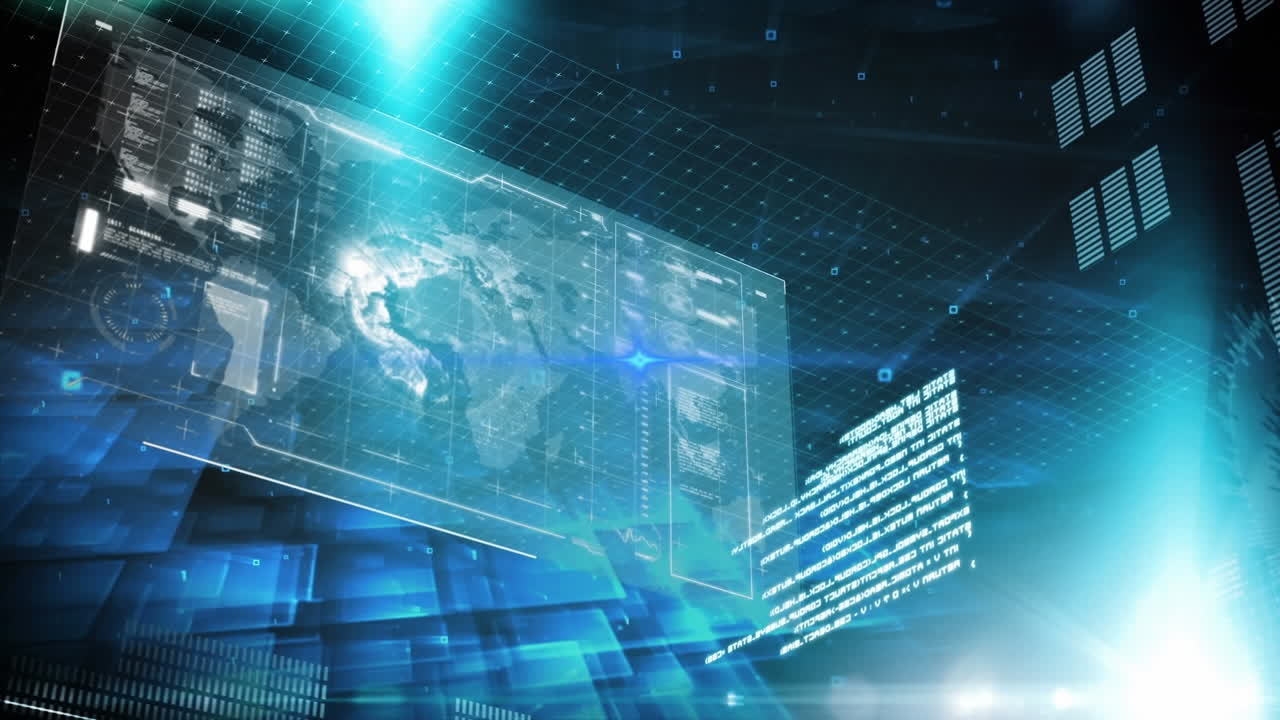 데이터 처리에 대한 빛의 반점의 애니메이션