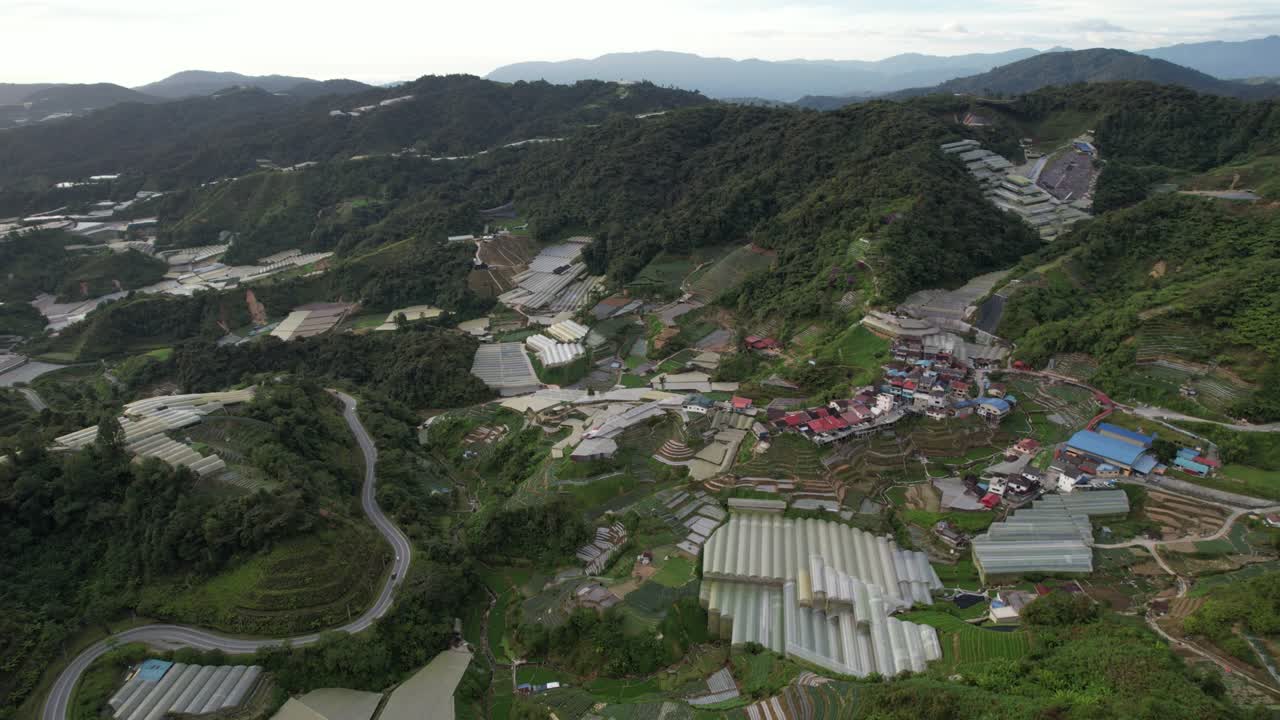 말레이시아의 카메론 하이랜드 지역 내의 브린창 지역의 일반 풍경