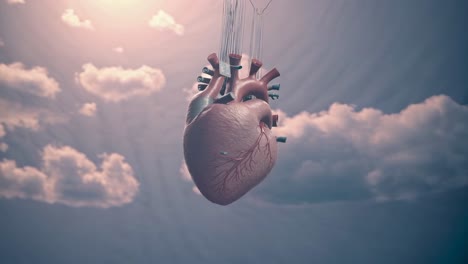 a futuristic heart with embedded technology
