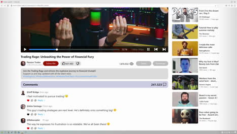 pestaña de la ventana del navegador web con interfaz de página de alojamiento de video