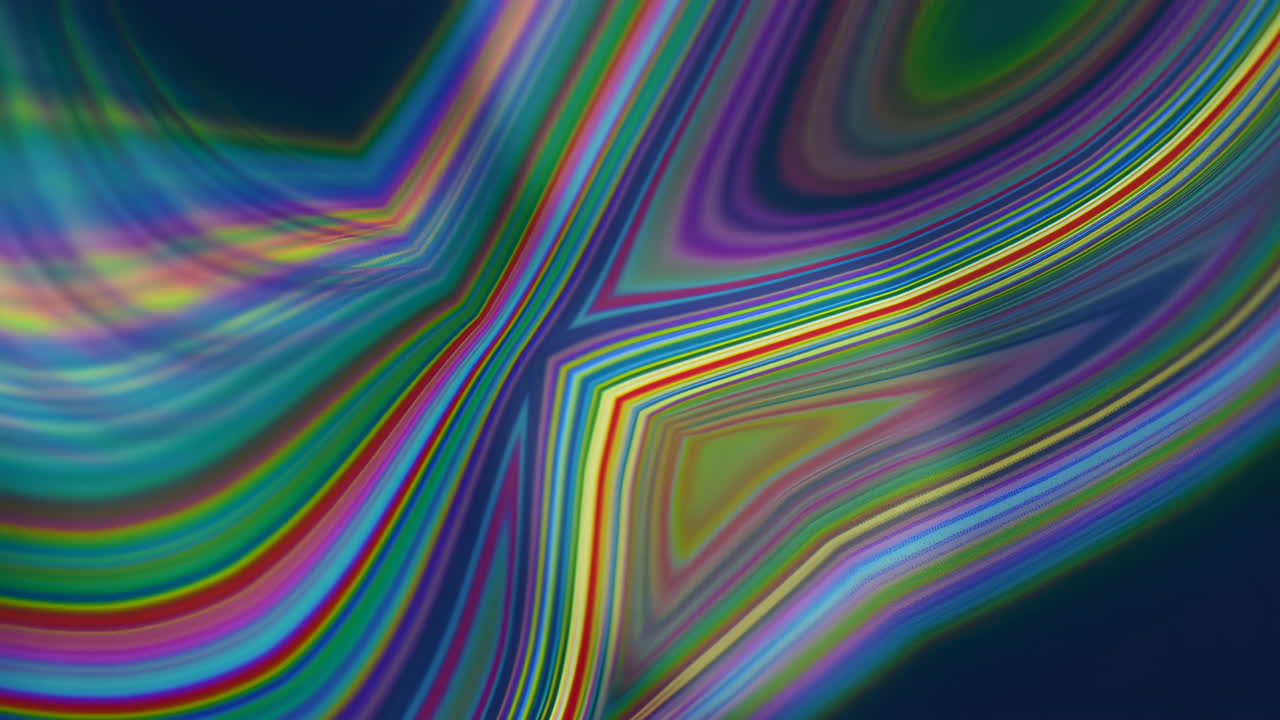 Sfondo astratto con linee arcobaleno vibranti e fluide