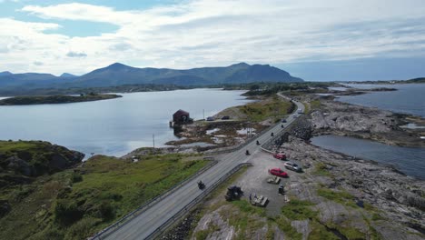 the road in the ocean in norway