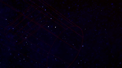 líneas geométricas abstractas en el espacio oscuro con brillos de mosca