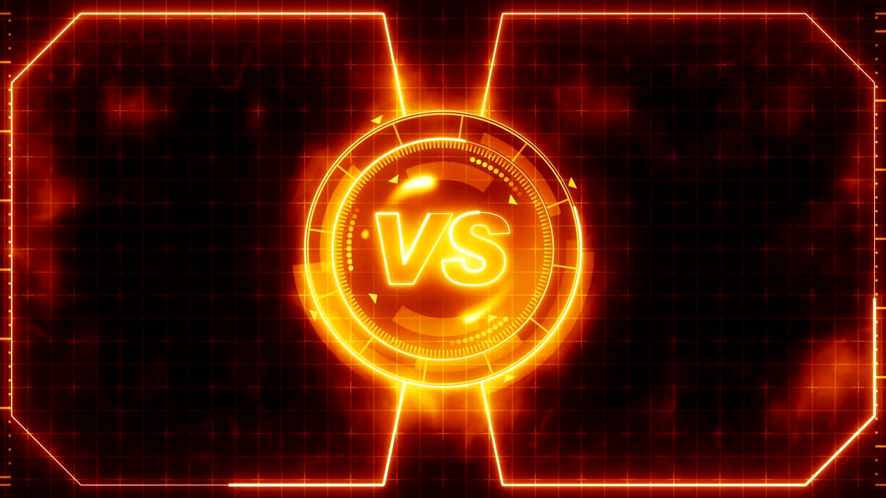 animación de bucle de juego deportivo futurista. contra fondo de lucha. pantalla digital de neón de radar. contra elemento de interfaz de control de juego. competición deportiva de lucha de batalla.