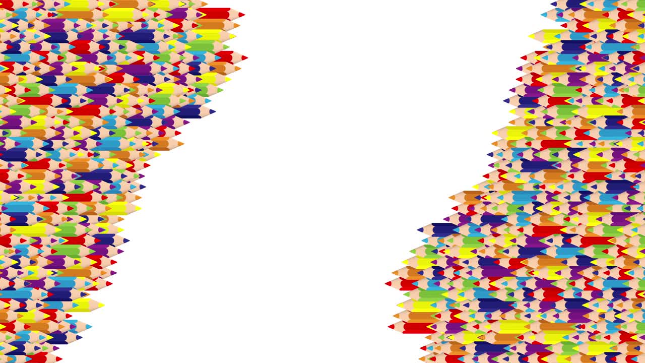 barra de lápiz 3d patrón de onda de baraje isométrico virtual, educación o diseño de concepto de papelería de negocios ilustración en fondo blanco animación de bucle sin costuras 4k, con espacio de copia