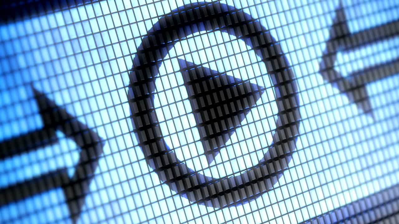 el icono de reproducción en la pantalla. resolución 4k. bucle.