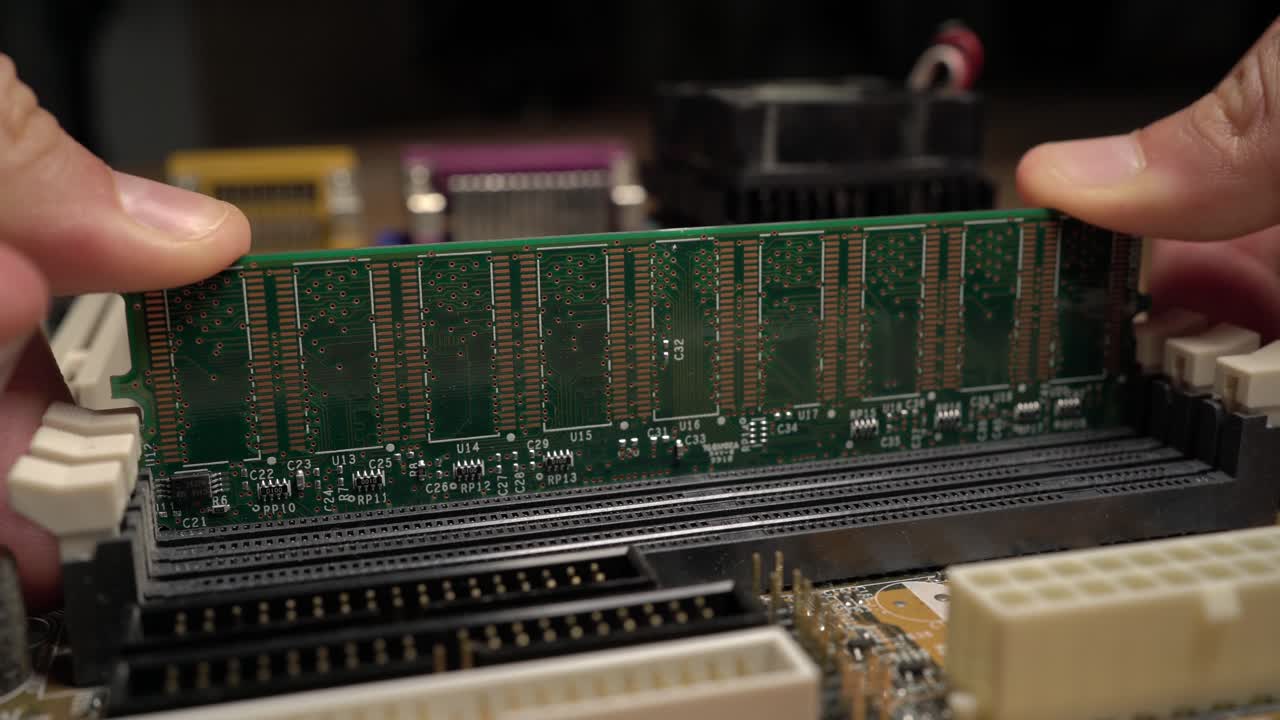 Installing RAM into a Computer Motherboard