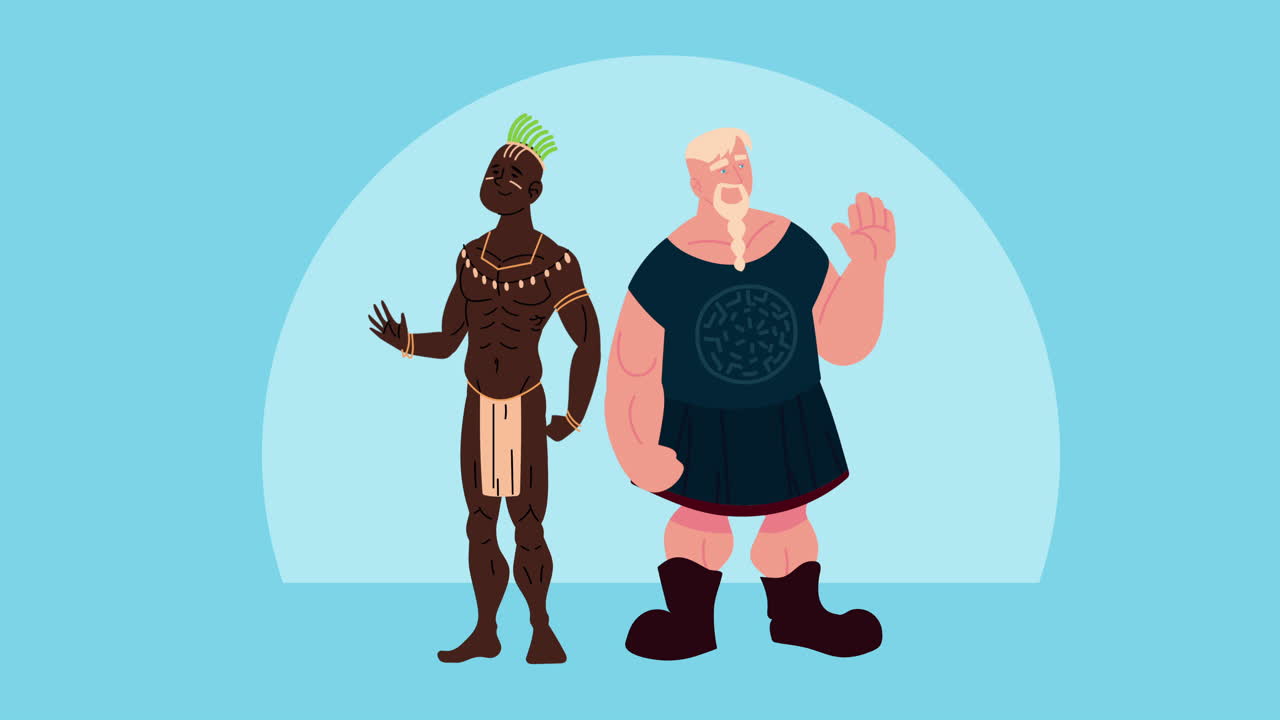 aborígenes africanos con animación vikinga
